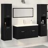 vidaXL Bathroom Furniture Set 4 pcs Black Oak Engineered Wood