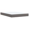 vidaXL Box Spring Bed with Mattress Grey 140x200 cm Faux Leather