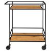 House Nordic Bar Trolley Avery 68x40x59 cm Natural and Black