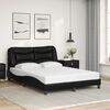 vidaXL Bed Frame without Mattress "Hvar" Black 135x190 cm Double Faux Leather