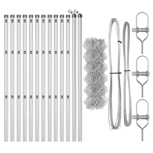 vidaXL Fence Post Silver 25 x 0.4 m (40 x 40 mm mesh) Steel