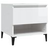 vidaXL Side Tables 2 pcs High Gloss White 50x46x50 cm Engineered Wood
