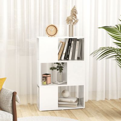 vidaXL Book Cabinet Room Divider High Gloss White 60x24x94cm Engineered Wood