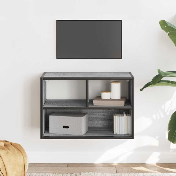 vidaXL TV Cabinet Grey Sonoma 60x31x39.5 cm Engineered Wood and Metal