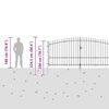 vidaXL Garden Gate with Lock Grey 100 x 400 cm Steel