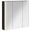 vidaXL Bathroom Mirror Cabinet Black Oak 73.5 x 15.5 x 70 cm