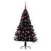 vidaXL Artificial Pre-lit Christmas Tree Black 120 cm PVC