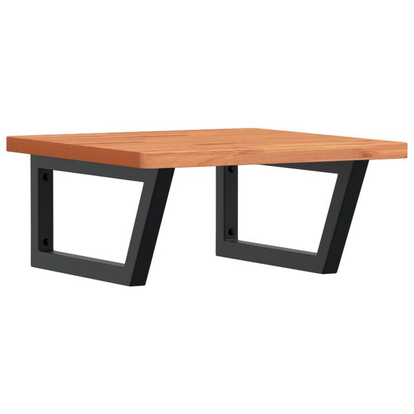 vidaXL Basin Shelf Wall Mounted Steel and Solid Wood Beech