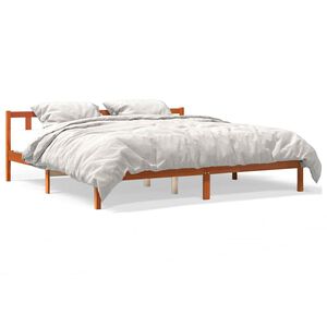 vidaXL Bed Frame without Mattress Wax Brown 200x200 cm Solid Wood Pine