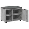 vidaXL Hall Bench with Cushion with Shelf Grey Sonoma 60 x 38 x 46 cm