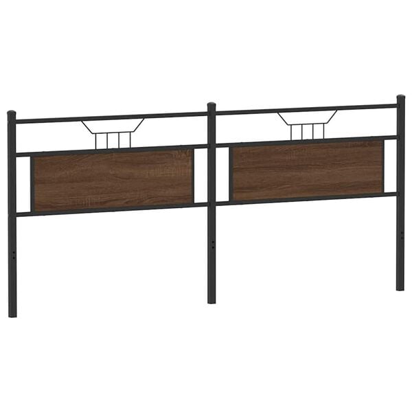 vidaXL Replace Headboard Brown Oak 193 cm Engineered Wood and Steel