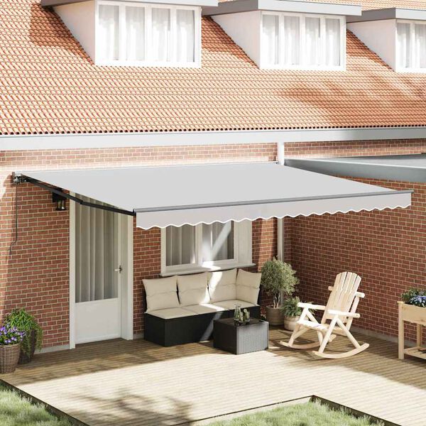vidaXL Awning Frame Retractable Manual Anthracite 4.5 x 3 m