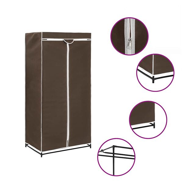vidaXL Wardrobes 2 pcs Brown 75x50x160 cm