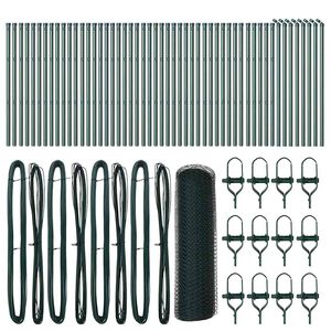 vidaXL Hexagonal Fence Ground Fix 100 x 0.8 m PVC-Coated Steel Green