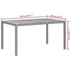 vidaXL Garden Table 150x90x75 cm Poly Rattan and Acacia Wood Grey