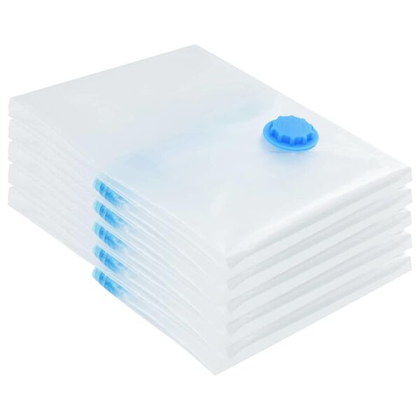 vidaXL Storage Bags Wall-mounted 5 pcs Transparent and Blue 60 x 40 cm