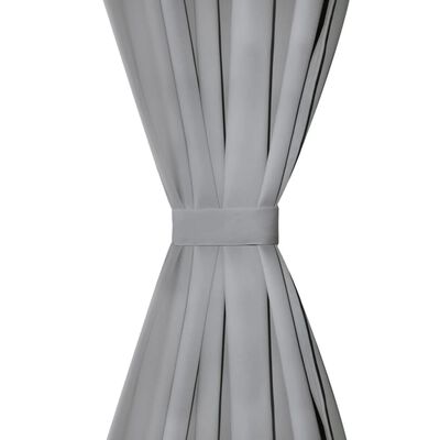 vidaXL Micro-Satin Curtains 2 pcs with Loops 140x175 cm Grey