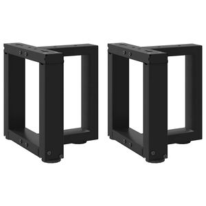 vidaXL Coffee Table Legs T-Shaped&nbsp;2 pcs Black 30x25x(30-31) cm Steel
