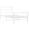vidaXL Metal Bed Frame without Mattress with Footboard&nbsp;White 107x203cm