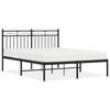 vidaXL Metal Bed Frame without Mattress with Headboard Black 135x190cm