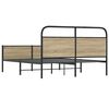 vidaXL Metal Bed Frame without Mattress Smoked Oak 160x200 cm