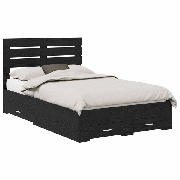 vidaXL Bed Frame with Drawer with Headboard Manual Engineered Wood