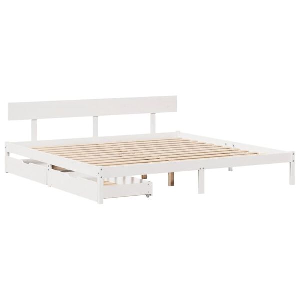 vidaXL Bed Frame without Mattress White 200x200 cm Solid Wood Pine