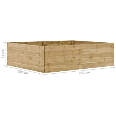 vidaXL Garden Raised Bed 200x150x54 cm Impregnated Pinewood