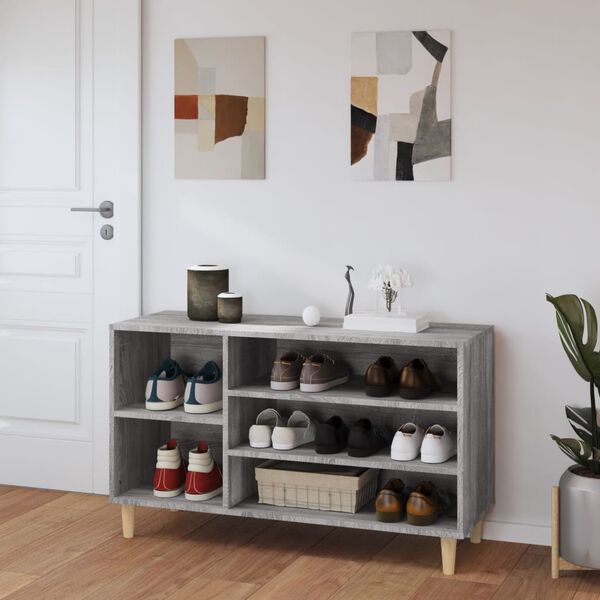 vidaXL Shoe Cabinet Grey Sonoma 102x36x60 cm Engineered Wood