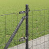 vidaXL Fence with Post Grey 0.6 x 50 m Steel and PVC
