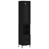 vidaXL Highboard Black 34.5x34x180 cm Engineered Wood