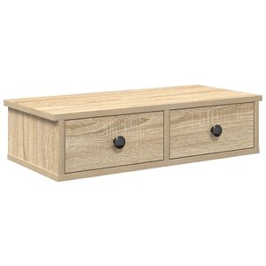 vidaXL Wall Shelf with Drawers Sonoma Oak 60x28x15 cm Engineered Wood