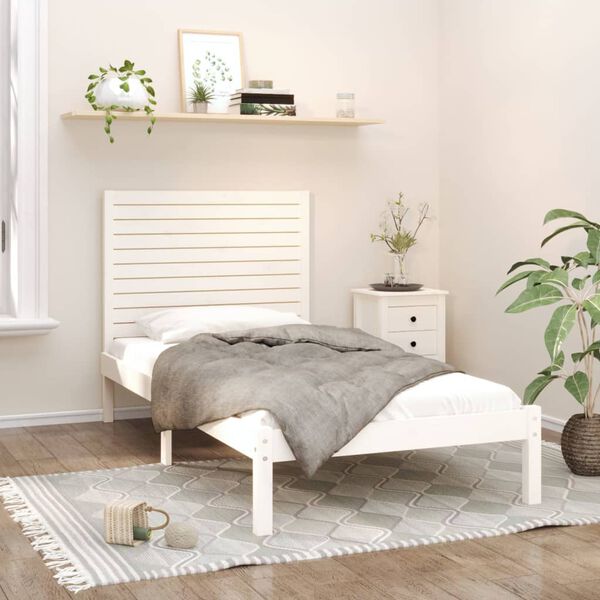 vidaXL Bed Frame without Mattress White 90x200 cm Solid Wood