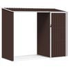 vidaXL Garden Firewood Shed Brown 245x98x159 cm Galvanised Steel