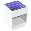 vidaXL Coffee Table with Infinity LED White 40x40x50 cm