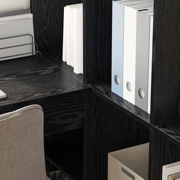 vidaXL Corner Desk Black Oak 101.5 x 149.5 x 149.5 cm Engineered Wood