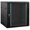 vidaXL Network Cabinet with Storage Black 60 x 45 x 65 cm Steel