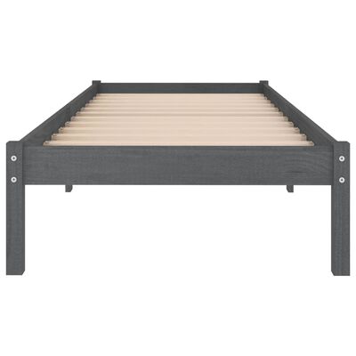 vidaXL Bed Frame Grey Solid Wood Pine 100x200 cm
