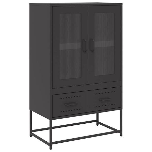 vidaXL Highboard Black 68x39x111.5 cm Steel
