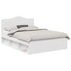 vidaXL Bed Frame with Headboard White 140 x 190 cm Solid Pine Wood