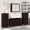 vidaXL Bathroom Furniture Set with Drawer Black Oak Engineered Wood
