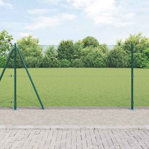 vidaXL Fence Post Green 50 x 1.2 m (12 x 12 mm mesh) Steel and PVC