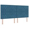 vidaXL LED Headboard with LED Strip Lights Dark Blue 200 cm Polyester