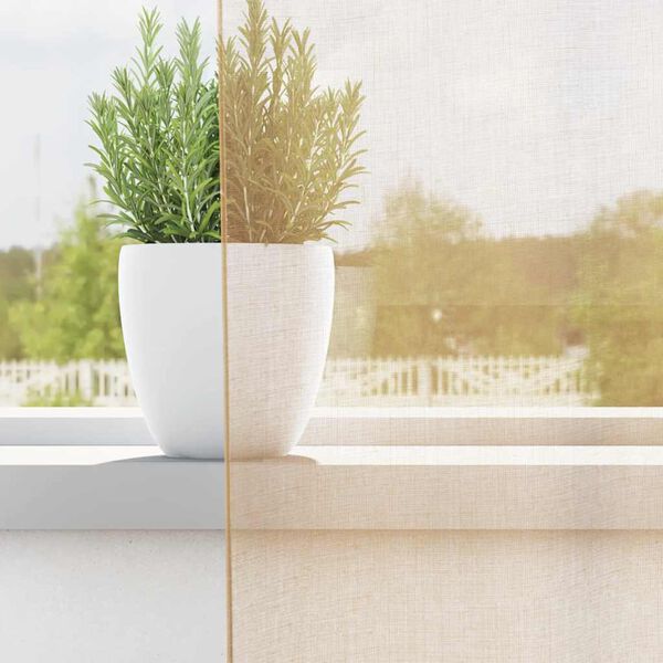 vidaXL Voile Curtains with Loops 2 pcs Sand 140x140 cm