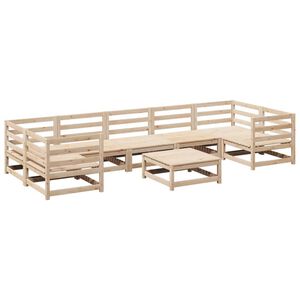 vidaXL Garden Sofa Set | Natural Wood | Solid pine wood | Large | Modular