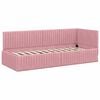 vidaXL Corner Bed Frame with Headboard Pink 80 cm x 200 cm Velvet