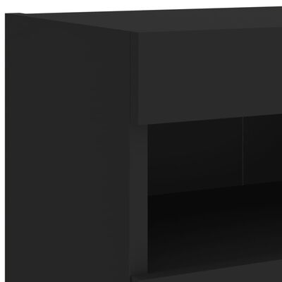 vidaXL 5 Piece TV Wall Units with LED Black Engineered Wood