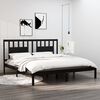 vidaXL Bed Frame without Mattress Black Solid Wood 200x200 cm (810041+818694)
