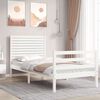 vidaXL Bed Frame without Mattress White Single Solid Wood