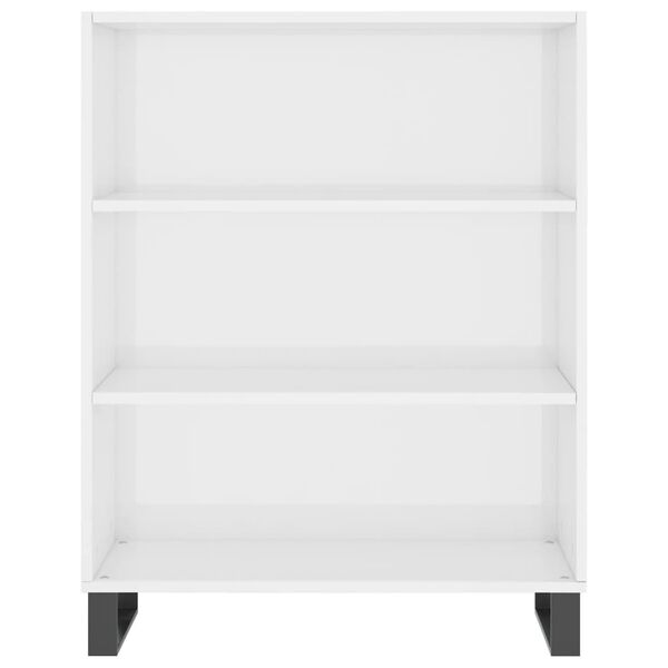 vidaxL Shelf Cabinet High Gloss White 69.5x32.5x90 cm Engineered Wood